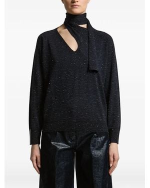 Peserico Flecked V-Neck Sweater - Black