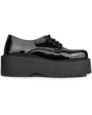 Altercore Patent-Finish Platform Shoes - Black