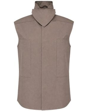 Rick Owens High-Neck Sleeveless Vest - Brown