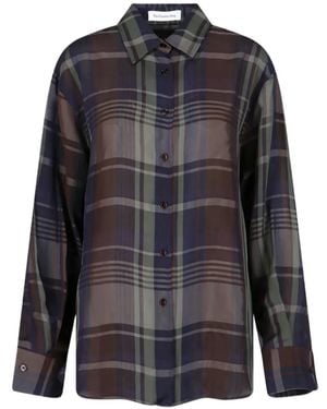 Frankie Shop Peri Sheer Tartan Shirt - Grey