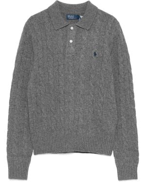 Polo Ralph Lauren Cable Knit Pullover Jumper - Grey