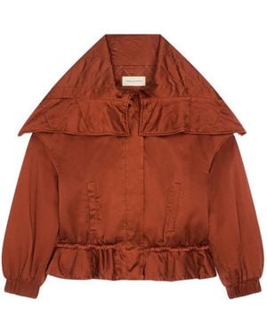 Dries Van Noten Giacca Con Ruches - Marrone