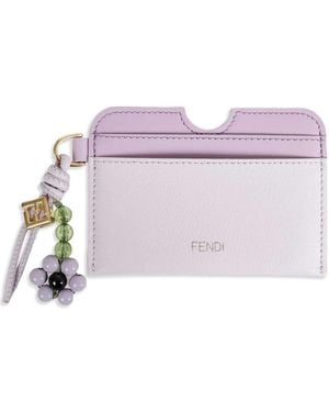 Fendi Ff Diamonds Card Case - Purple