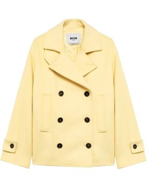 MSGM Double-Breasted Button-Cuff Jacket - Metallic