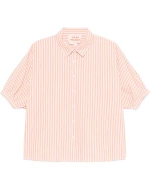 MAISON 123 Domenico Striped Short-Sleeve Shirt - Pink