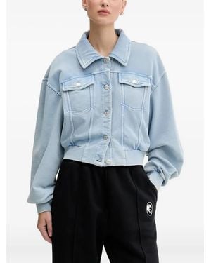 Moschino Button-Fastening Cropped Denim Jacket - Blue