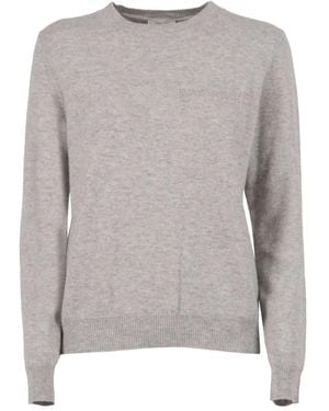 Peserico Felpa Girocollo Con Ricamo - Grigio