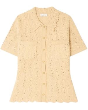 Sandro Rhinestone Cardigan - Natural