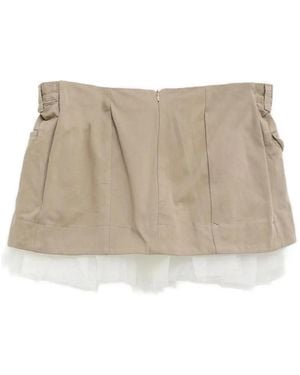 August Barron Layered Mini Skirt - Natural