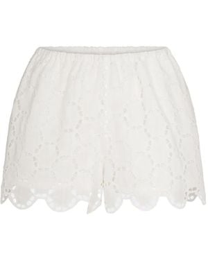 Simon Miller Shorts Isa Con Ojales - Blanco