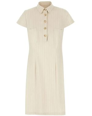 LE SULLY STUDIO Pinstripe Button-Front Dress - White