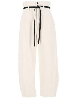 Barena Candiano Belted Corduroy Trousers - White