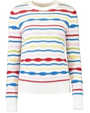 Minnie Rose Pull Rayé À Col Rond - White