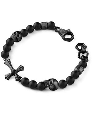 Philipp Plein Onyx-Beads Bracelet - Black