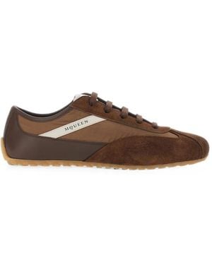 McQueen Boxe Suede-Panelled Sneakers - Brown