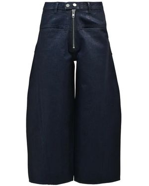 FILTH Waxed Wide-Leg Jeans - Blue