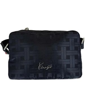 KENZO Logo-Plaque Shoulder Bag - Bleu