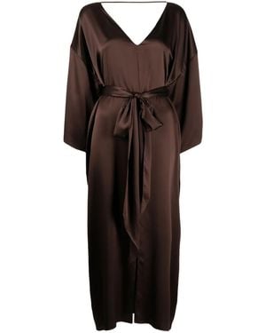 Voz Seidenkleid Mit V-Ausschnitt - Schwarz