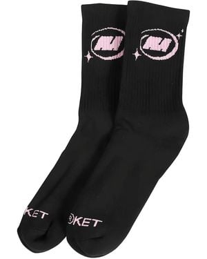 Market Logo-Detail Socks - Black
