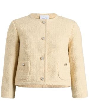 Patou Veste En Tweed À Design Sans Col - Neutre
