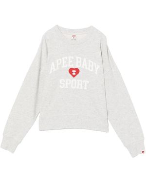 AAPE BY A BATHING AP Sweat À Logo Brodé - White