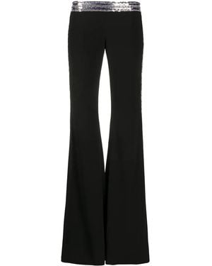 Balmain Sequin-Embellished Flared Trousers - Black