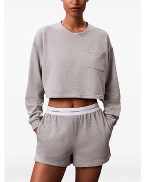 Calvin Klein Logo-Waistband Cotton Pyjamas - Grey