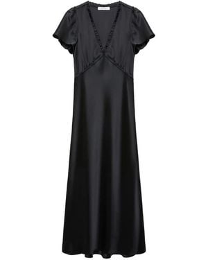 Dorothee Schumacher Ruffle-Trim Bias-Cut Midi Dress - Black