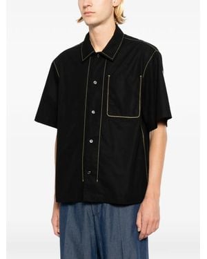 Moncler Cotton Short-Sleeved Shirt - Black