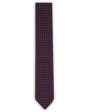 ZEGNA Geometric-Pattern Silk Tie - Purple