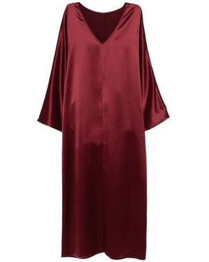 By Malene Birger Vestido midi Lucina - Rojo
