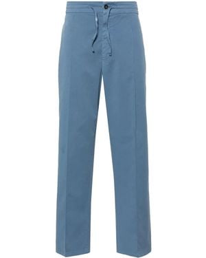 Canali Drawstring-Waist Straight-Leg Pants - Blue
