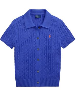 Polo Ralph Lauren ケーブルニット ショートスリーブトップ - ブルー