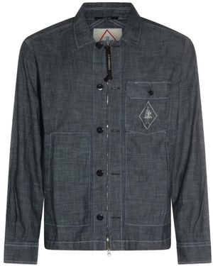 C.P. Company Chambray Long Sleeve Zip Shirt - Grey