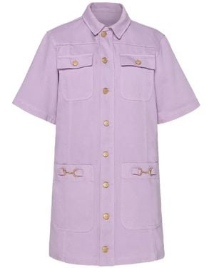 Ulla Johnson Robe Courte À Boutonnière - Violet