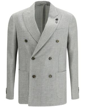 Lardini Double-Breasted Blazer - Gray