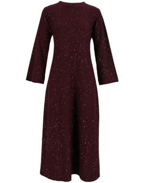 Antonelli Sequin-Embellished Knitted Midi Dress - Red