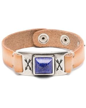 Eraldo Bracelet En Cuir À Ornements En Lapis-Lazuli - Multicolour