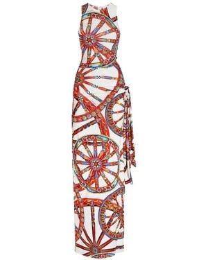 Dolce & Gabbana Carretto-Print Viscose Jersey Dress - White
