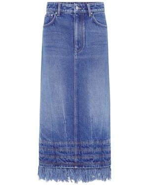 Rabanne Midi-Rok Met Franje - Blauw