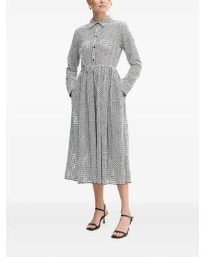 Liviana Conti Geometric-Pattern Shirt Dress - Grey