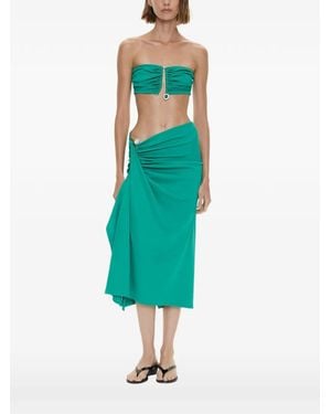 Christopher Esber Droplet Crystal-Pendant Bandeau Top - Green