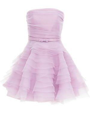 Ana Radu Strapless Ruffled Minidress - Pink