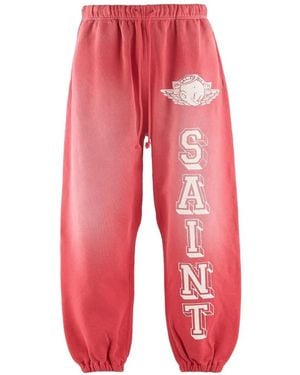 SAINT Mxxxxxx Drawstring Graphic Track Trousers - Red