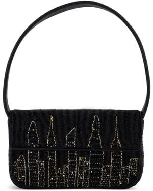 STAUD Tommy Beaded Skyline Shoulder Bag - Black