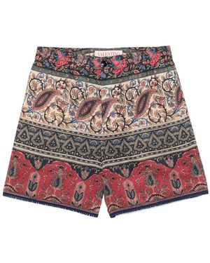 Valentino Garavani Voyage Imaginaire-Print Shorts - Red