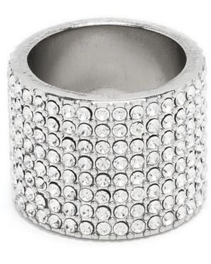 AMINA MUADDI Rih Crystal-embelished Ring - Grey