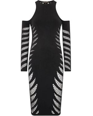 Roberto Cavalli Ripped-Effect Dress - Black