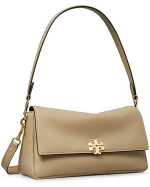 Tory Burch Charlie Logo-Plaque Shoulder Bag - Metallic