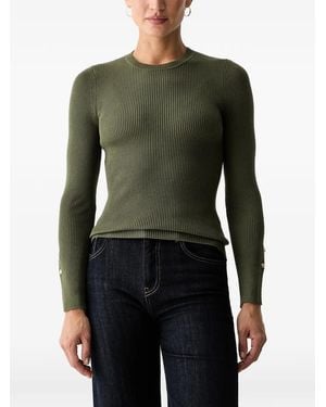 Guess Ribbed-Knit T-Shirt - Green